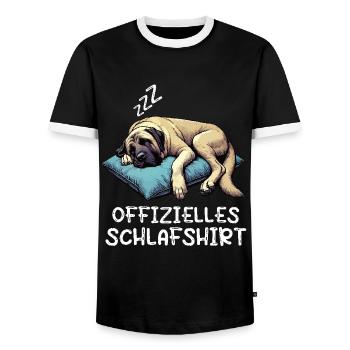 Offizielles Schlafshirt Kangal Kangal-Hirtenhund - Männer Kontrast-T-Shirt - Schwarz/Weiß - Vorne - AI Model Female 172 light (172cm) & AI Model Male 178 light (178cm)