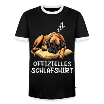 Offizielles Schlafshirt Boerboel Boerboelbesitzer - Männer Kontrast-T-Shirt - Schwarz/Weiß - Vorne - AI Model Female 172 light (172cm) & AI Model Male 178 light (178cm)