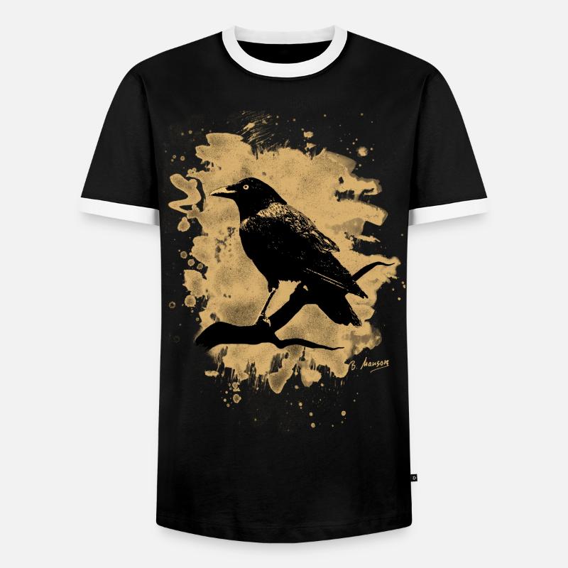 Crow bleached - natural - Männer Kontrast-T-Shirt - Schwarz/Weiß