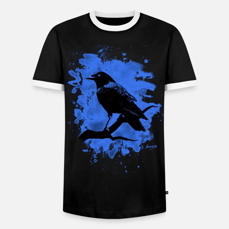 Crow bleached blue - Männer Kontrast-T-Shirt - Schwarz/Weiß