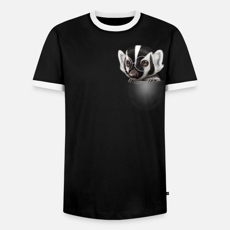 TASCHEN-DACHS - Männer Kontrast-T-Shirt - Schwarz/Weiß