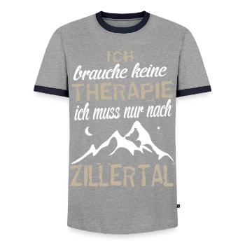 Zillertal - Männer Kontrast-T-Shirt - Grau/Navy  - Vorne - AI Model Female 172 light (172cm) & AI Model Male 178 light (178cm)