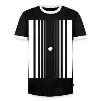 The Doppler Effect - Men's Ringer Shirt - black/white - Front - AI Model Female 172 light (172cm) & AI Model Male 178 light (178cm)