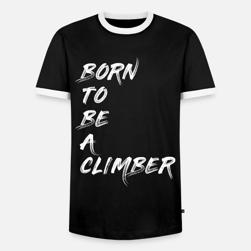 CLIMBER KLETTERER BOULDERER BERGSTEIGER GESCHENK - Männer Kontrast-T-Shirt - Schwarz/Weiß