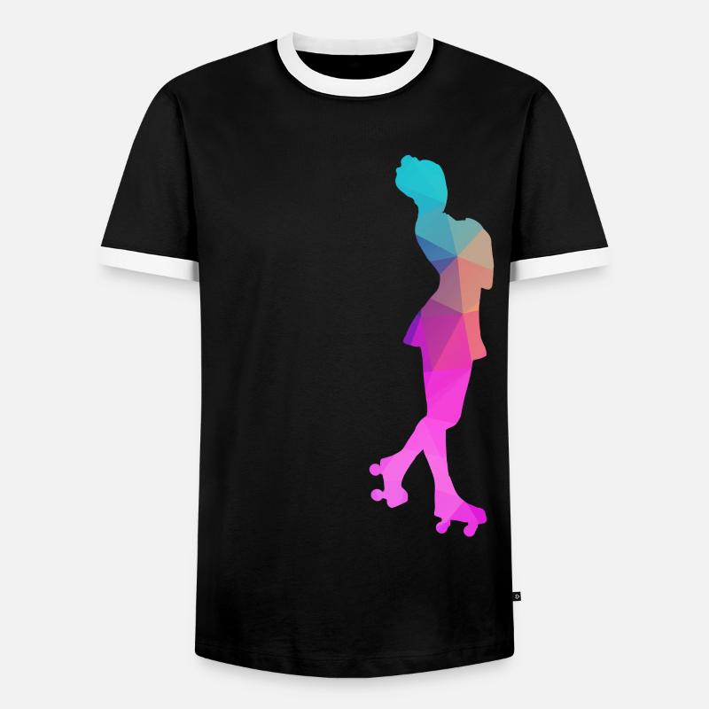 Rollkunstlauf Rollschuh Pirouette Polygon Geschenk - Männer Kontrast-T-Shirt - Schwarz/Weiß