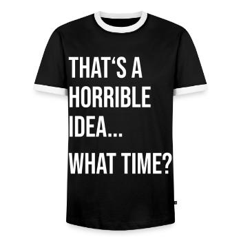 Drôle de sort Cadeau Drôle De Drôles De Sorts Drôles - T-shirt contrasté Homme - noir/blanc - Devant - AI Model Female 172 light (172cm) & AI Model Male 178 light (178cm)