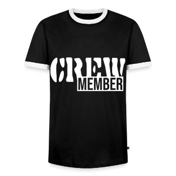 Sailing boat seafaring gift bachelors - Men's Ringer Shirt - black/white - Front - AI Model Female 172 light (172cm) & AI Model Male 178 light (178cm)