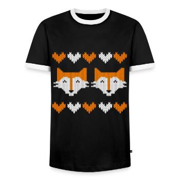 Merry Cfhristmas fox t shirts - Men's Ringer Shirt - black/white - Front - AI Model Female 172 light (172cm) & AI Model Male 178 light (178cm)