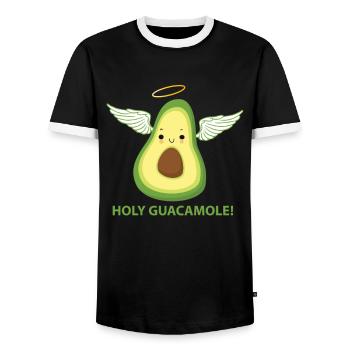 Holy Guacamole - Men's Ringer Shirt - black/white - Front - AI Model Female 172 light (172cm) & AI Model Male 178 light (178cm)