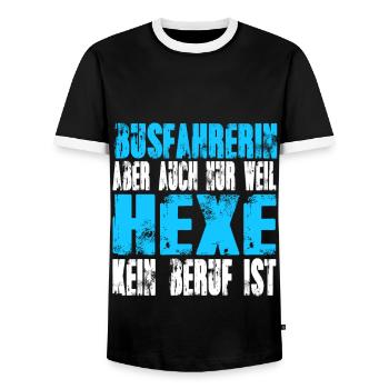 Busfahrerin statt Hexe - Männer Kontrast-T-Shirt - Schwarz/Weiß - Vorne - AI Model Female 172 light (172cm) & AI Model Male 178 light (178cm)