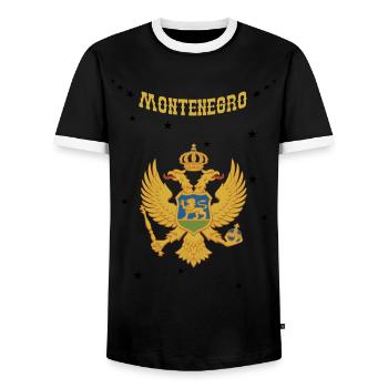 Montenegro - Männer Kontrast-T-Shirt - Schwarz/Weiß - Vorne - AI Model Female 172 light (172cm) & AI Model Male 178 light (178cm)