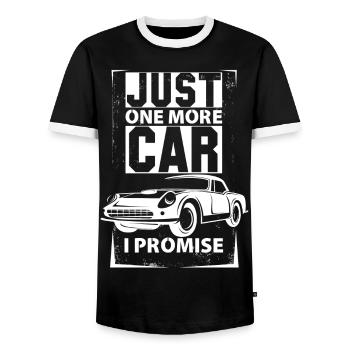 Just One More Car I Promise - Men's Ringer Shirt - black/white - Front - AI Model Female 172 light (172cm) & AI Model Male 178 light (178cm)