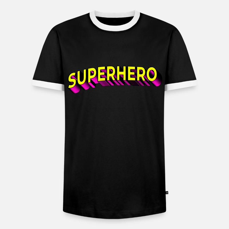 Superhero - Men's Ringer Shirt - black/white