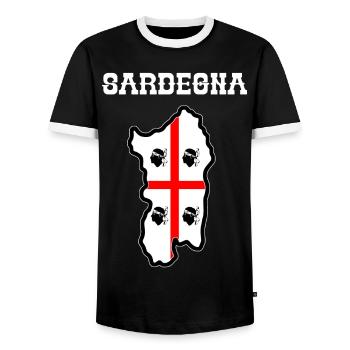 Sardinien - Männer Kontrast-T-Shirt - Schwarz/Weiß - Vorne - AI Model Female 172 light (172cm) & AI Model Male 178 light (178cm)
