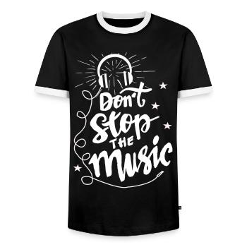musique - T-shirt contrasté Homme - noir/blanc - Devant - AI Model Female 172 light (172cm) & AI Model Male 178 light (178cm)