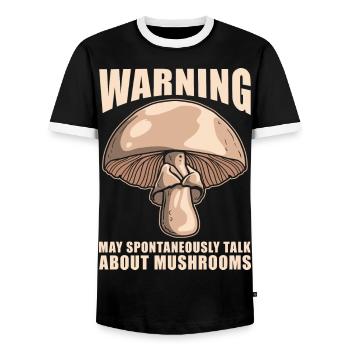 Mushrooms mushroom picker Mushroom picker - Men's Ringer Shirt - black/white - Front - AI Model Female 172 light (172cm) & AI Model Male 178 light (178cm)