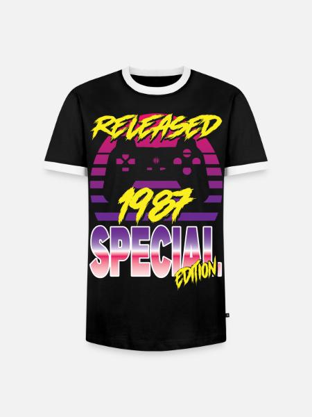 Released 1987 Special Edition - Männer Kontrast-T-Shirt - Schwarz/Weiß
