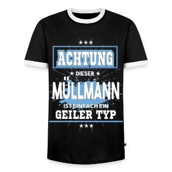 Müllmann einfach ein geiler Typ - Männer Kontrast-T-Shirt - Schwarz/Weiß - Vorne - AI Model Female 172 light (172cm) & AI Model Male 178 light (178cm)