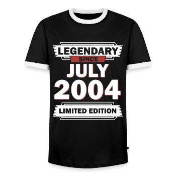 18ème anniversaire Juillet millésime 2004 idée cadeau - T-shirt contrasté Homme - noir/blanc - Devant - AI Model Female 172 light (172cm) & AI Model Male 178 light (178cm)