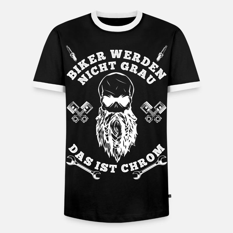 BIKER WERDEN NICHT GRAU - Männer Kontrast-T-Shirt - Schwarz/Weiß