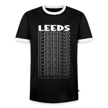 Leeds Angleterre UK City Font Skyline Accueil - T-shirt contrasté Homme - noir/blanc - Devant - AI Model Female 172 light (172cm) & AI Model Male 178 light (178cm)
