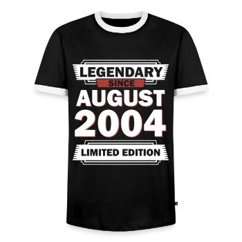 18ème anniversaire Août millésime 2004 idée cadeau - T-shirt contrasté Homme - noir/blanc - Devant - AI Model Female 172 light (172cm) & AI Model Male 178 light (178cm)