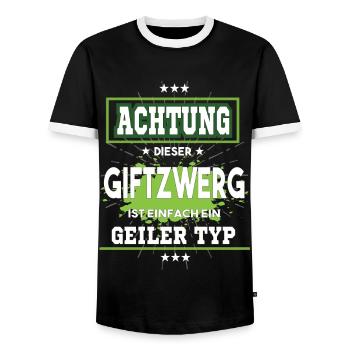 Giftzwerg ist einfach nur ein geiler Typ - Männer Kontrast-T-Shirt - Schwarz/Weiß - Vorne - AI Model Female 172 light (172cm) & AI Model Male 178 light (178cm)