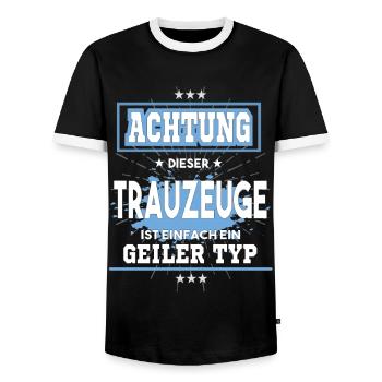 Trauzeuge ist einfach nur ein geiler Typ - Männer Kontrast-T-Shirt - Schwarz/Weiß - Vorne - AI Model Female 172 light (172cm) & AI Model Male 178 light (178cm)