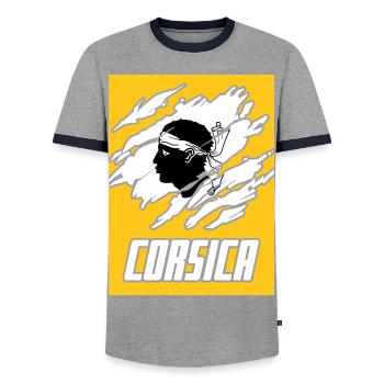 Korsika Insel - Männer Kontrast-T-Shirt - Grau/Navy  - Vorne - AI Model Female 172 light (172cm) & AI Model Male 178 light (178cm)