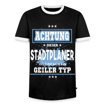Stadtplaner ist einfach ein geiler Typ T-Shirt - Männer Kontrast-T-Shirt - Schwarz/Weiß - Vorne - AI Model Female 172 light (172cm) & AI Model Male 178 light (178cm)
