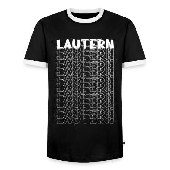Kaiserslautern Lautern Germany City Font - Men's Ringer Shirt - black/white - Front - AI Model Female 172 light (172cm) & AI Model Male 178 light (178cm)