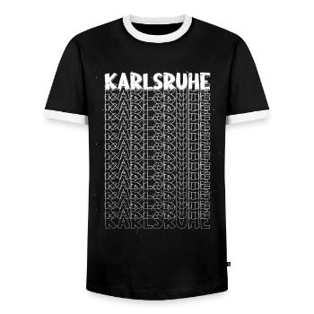 Karlsruhe Allemagne City Font Skyline Accueil - T-shirt contrasté Homme - noir/blanc - Devant - AI Model Female 172 light (172cm) & AI Model Male 178 light (178cm)