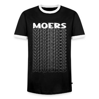 Moers Deutschland Stadt Schrift Skyline Heimat - Männer Kontrast-T-Shirt - Schwarz/Weiß - Vorne - AI Model Female 172 light (172cm) & AI Model Male 178 light (178cm)
