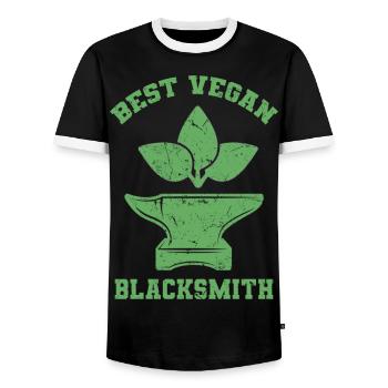 Blacksmith - Men's Ringer Shirt - black/white - Front - AI Model Female 172 light (172cm) & AI Model Male 178 light (178cm)