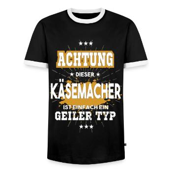 Käsemacher einfach nur ein geiler Typ - Männer Kontrast-T-Shirt - Schwarz/Weiß - Vorne - AI Model Female 172 light (172cm) & AI Model Male 178 light (178cm)