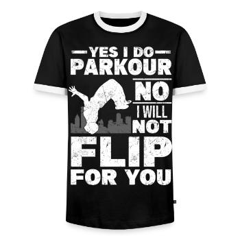 Parkour Geschenk | Freerunning Sport Parkur Spruch - Männer Kontrast-T-Shirt - Schwarz/Weiß - Vorne - AI Model Female 172 light (172cm) & AI Model Male 178 light (178cm)