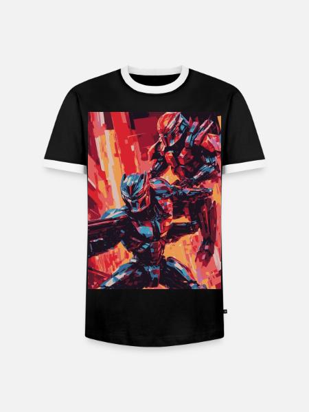 robot 05 - Männer Kontrast-T-Shirt - Schwarz/Weiß