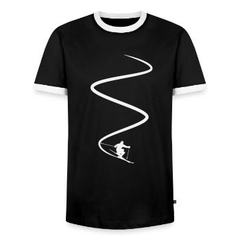 Ski - Männer Kontrast-T-Shirt - Schwarz/Weiß - Vorne - AI Model Female 172 light (172cm) & AI Model Male 178 light (178cm)