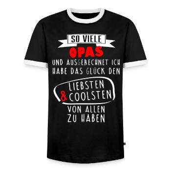 Opa Großvater Bester Opa Opa Großvater - Männer Kontrast-T-Shirt - Schwarz/Weiß - Vorne - AI Model Female 172 light (172cm) & AI Model Male 178 light (178cm)