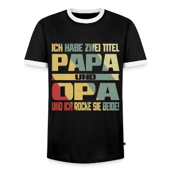 Lustiges cooles Papa Vater Opa Geburtstag Geschenk - Männer Kontrast-T-Shirt - Schwarz/Weiß - Vorne - AI Model Female 172 light (172cm) & AI Model Male 178 light (178cm)