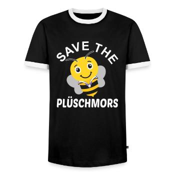 Plüschmors Biene Plattdeutsch Geschenk - Männer Kontrast-T-Shirt - Schwarz/Weiß - Vorne - AI Model Female 172 light (172cm) & AI Model Male 178 light (178cm)