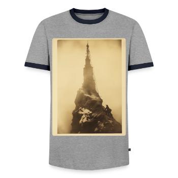 Die Spitze - Männer Kontrast-T-Shirt - Grau/Navy  - Vorne - AI Model Female 172 light (172cm) & AI Model Male 178 light (178cm)