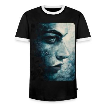 L’aspect clair - T-shirt contrasté Homme - noir/blanc - Devant - AI Model Female 172 light (172cm) & AI Model Male 178 light (178cm)