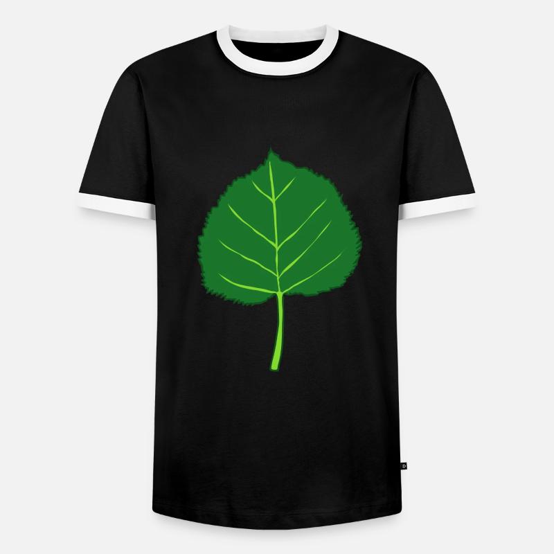 Linden - Tree - Leaf - Men's Ringer Shirt - black/white