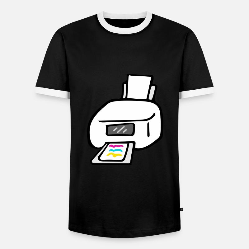 Drucker - Männer Kontrast-T-Shirt - Schwarz/Weiß