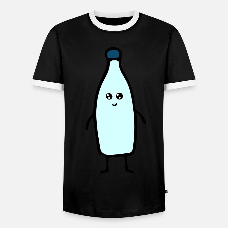 Flasche - Männer Kontrast-T-Shirt - Schwarz/Weiß