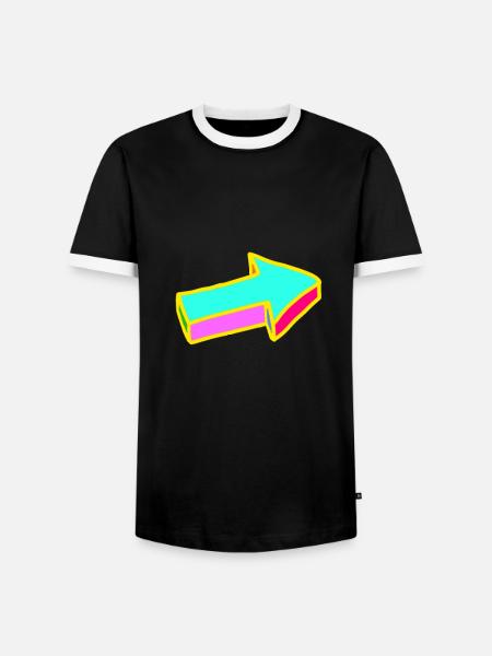 Flèche - T-shirt contrasté Homme - noir/blanc