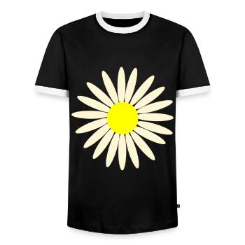 Gaensebluemchen - T-shirt contrasté Homme - noir/blanc - Devant - AI Model Female 172 light (172cm) & AI Model Male 178 light (178cm)