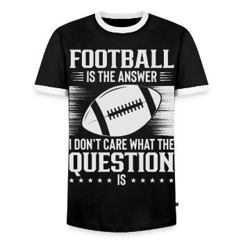 football américain - T-shirt contrasté Homme - noir/blanc - Devant - AI Model Female 172 light (172cm) & AI Model Male 178 light (178cm)
