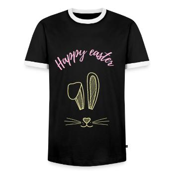 Cadeau oriental heureux - T-shirt contrasté Homme - noir/blanc - Devant - AI Model Female 172 light (172cm) & AI Model Male 178 light (178cm)